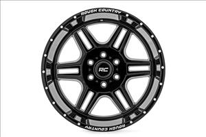 92 Series Wheel Machined One-Piece Gloss Black 20x12 8x6.5 -44mm Rough Country