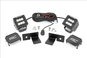 Polaris General 2 Inch Cube Under Bed Black Combo LED Kit For 18-Pres General Rough Country