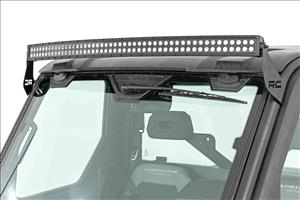 LED Light Front Mount 50 Inch Single Row Black Pair with Factory Wiper 14-22 Polaris Ranger 1000XP Rough Country
