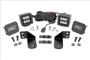 LED Light RR Cage Mount 2 Inch Black Spot Pair Polaris Ranger 1000/Ranger XP 900/1000 Rough Country