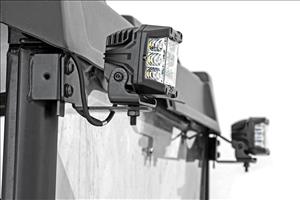 LED Light RR Cage Mount 2 Inch Black Spot Pair Polaris Ranger 1000/Ranger XP 900/1000 Rough Country