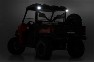 LED Light RR Cage Mount 2 Inch Black Spot Pair Polaris Ranger 1000/Ranger XP 900/1000 Rough Country