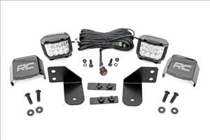 LED Light RR Cage Mount 2 Inch Chrome Pair Wide Angle Polaris Ranger 1000/Ranger XP 900/1000 Rough Country