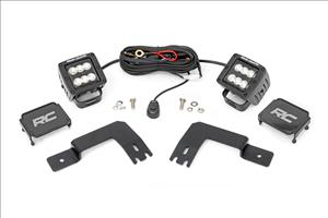 LED Light Under Bed Mount 2 Inch Black Pair Flood Polaris XPEDITION ADV 5 Rough Country