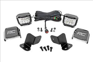 LED Light Kit Rear Mount 3 Inch Chrome Pair Wide Angle Segway 570 F Rough Country