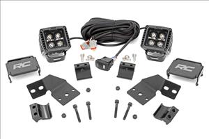 LED Light Kit Front Mount 2 Inch Black Pair White DRL Polaris XPEDITION XP 5 Rough Country