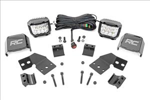LED Light Kit Front Mount 3 Inch Chrome Pair Wide Angle Polaris XPEDITION ADV 5 Rough Country