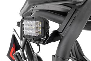 LED Light Kit Rear Mount 2 Inch Black Pair Flood Kawasaki Teryx 4 1000/Teryx4 800 Rough Country
