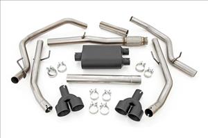 Dual Cat-Back Exhaust System w/Black Tips 19-20 Silverado 1500 5.3 Liter Rough Country