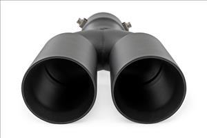 Exhaust Tip Black Red RC Logo 2.5-3 Inch Pipe Single Inlet Dual Outlet Rough Country