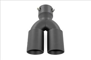 Exhaust Tip Black Red RC Logo 2.5-3 Inch Pipe Single Inlet Dual Outlet Rough Country