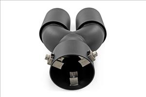 Exhaust Tip Black Red RC Logo 2.5-3 Inch Pipe Single Inlet Dual Outlet Rough Country