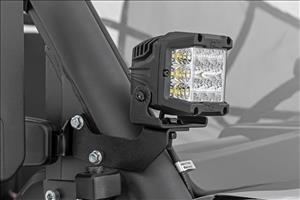 LED Light Kit Cage Mount 2 Inch Black Pair CFMOTO UFORCE 1000 Rough Country