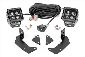 LED Light Kit Cage Mount 2 Inch Black Pair Amber DRL CFMOTO UFORCE 1000 Rough Country