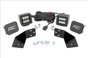 LED Light Kit Rear Mount 2 Inch Black Pair CFMOTO UFORCE 1000 Rough Country
