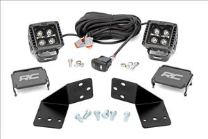 LED Light Kit Rear Mount 2 Inch Black Pair Amber DRL CFMOTO UFORCE 1000 Rough Country