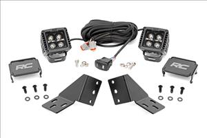 LED Light Kit Rear Mount 2 Inch Black Pair Amber DRL CFMOTO UFORCE U10 Pro Rough Country