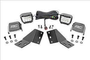 LED Light Kit Rear Mount 3 Inch Chrome Pair Wide Angle CFMOTO UFORCE U10 Pro Rough Country