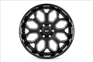 96 Series Wheel One-Piece Gloss Black 20x10 8x6.5 -19mm Rough Country
