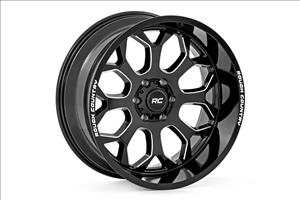 96 Series Wheel One-Piece Gloss Black 20x10 6x5.5 -19mm Rough Country