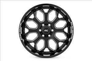 96 Series Wheel One-Piece Gloss Black 20x10 6x5.5 -19mm Rough Country