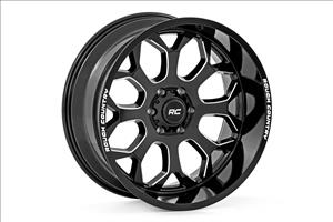 96 Series Wheel One-Piece Gloss Black 22x10 6x5.5 -19mm Rough Country