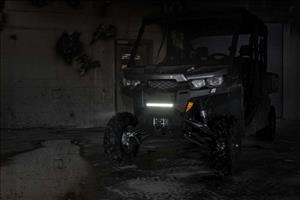LED Light Bumper Mount 12 Inch Black Single Row White DRL Can-Am Defender HD 8/HD 9/HD 10 Rough Country