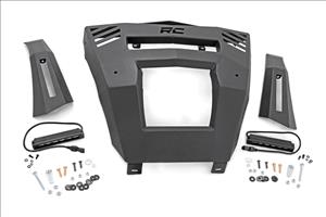 Front Bumper with 6 Inch Black Slimline LED Pair 16-22 Can-Am Defender Rough Country