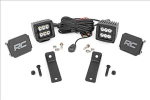 LED Light Kit Rear Mount 2 Inch Black Pair Flood Can-Am Maverick Sport 1000R Rough Country