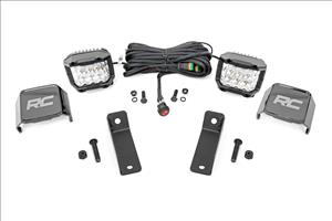 LED Light Kit Rear Mount 2 Inch Chrome Pair Wide Angle Can-Am Maverick Sport 1000R Rough Country