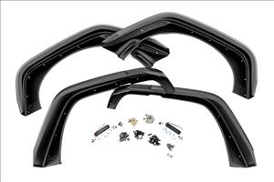 High Clearance LED Flat Fender Flare Kit UV Treated Jeep Wrangler JK (07-18) Rough Country