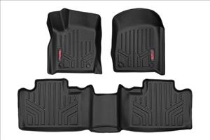 Heavy Duty Floor Mats Front/Rear-13-20 Jeep Grand Cherokee WK2 w/Factory Hook Style Floormat Connector Rough Country