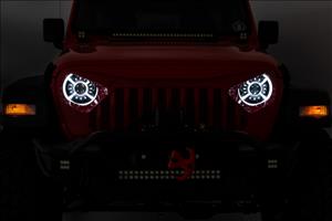 Jeep 9-Inch DRL Halo LED Headlights Jeep Wrangler JL/JLU Gladiator JT Rough Country