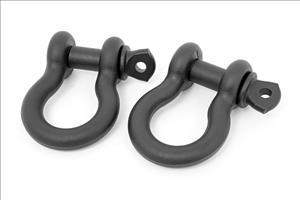 D Ring Shackles Cast 5/8 Inch Pin Pair Black Rough Country