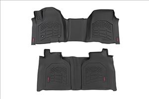 Sure-Fit Floor Mats FR & RR FR Over Hump Crew Silverado/Sierra 1500/2500HD/3500HD (19-26) Rough Country