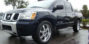 Nissan Titan with Status Wheels S823 Trojan