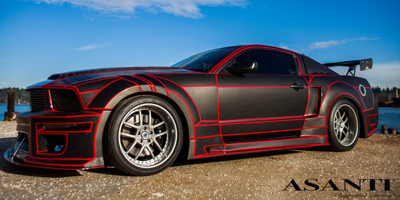 mustang with big wheels