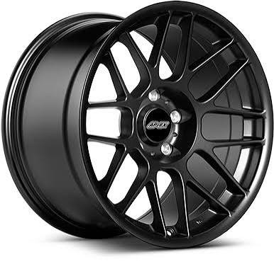 APEX ARC-8 flow-formed motorsport wheel in satin black