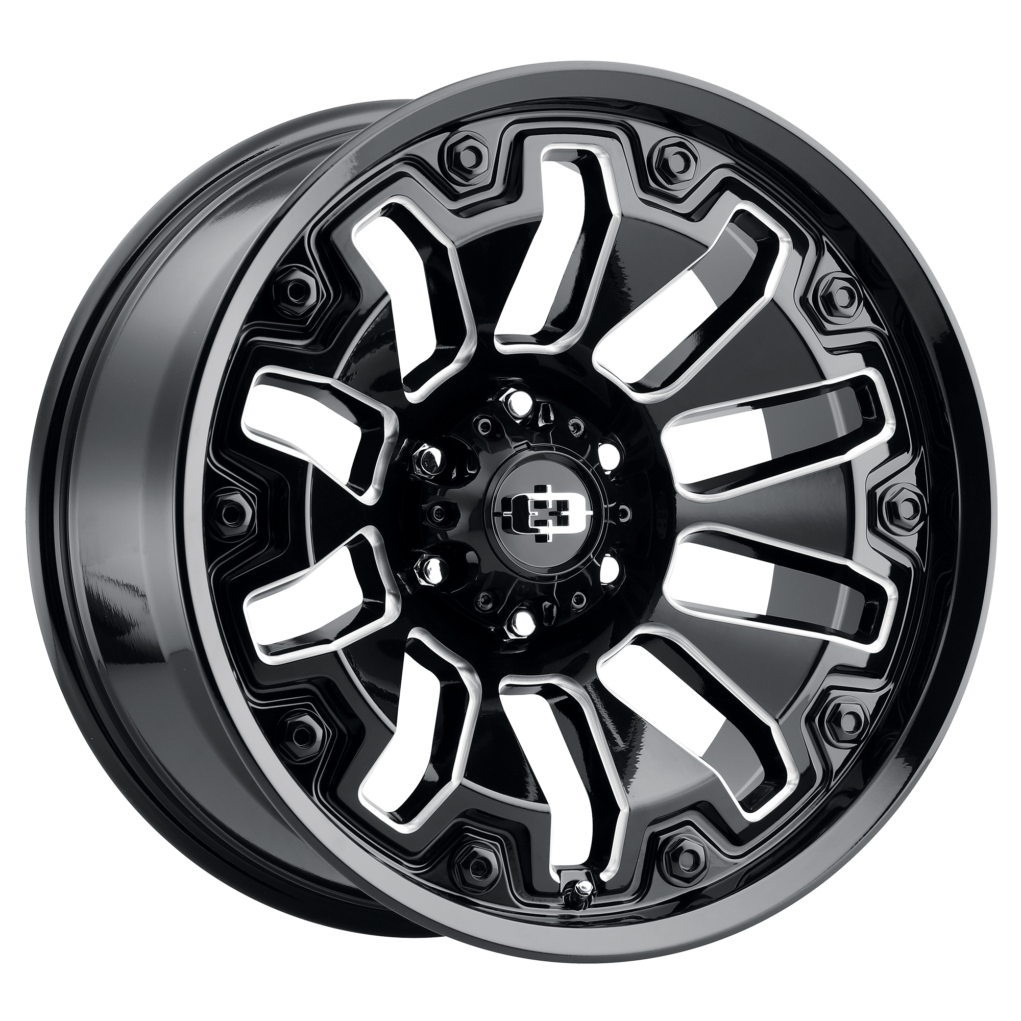 Vision Armor  - Gloss Black Milled Spoke with Black Bolt Inserts