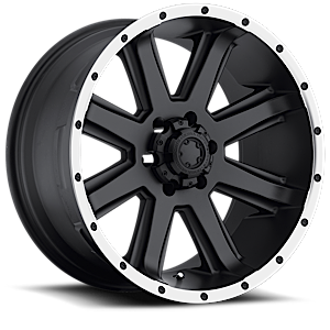 Satin Black with Diamond Cut Lip and Clear Coat
