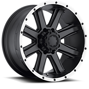 Satin Black with Diamond Cut Lip and Clear Coat