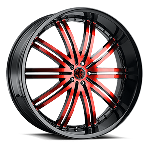 Glossy Black / Red Machined Face