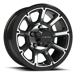 353 Turbine 5 Gloss Black Machined Face