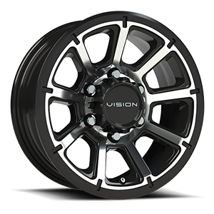 353 Turbine 6 Gloss Black Machined Face