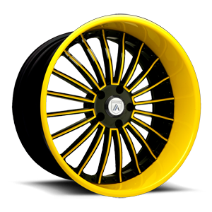 Asanti Wheels - AF122 Black and Yellow 5 lug