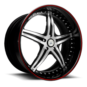 Asanti Wheels - AF144 Black with Red Lip 5 lug