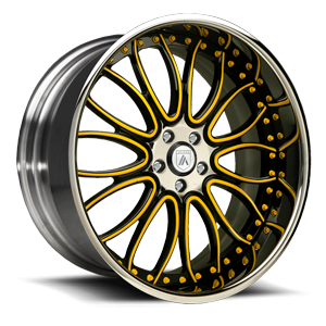 Asanti Wheels - AF145 Black and Yellow 5 lug