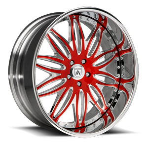 Asanti Wheels - AF151 Chrome and Red with Chrome Lip 5 lug