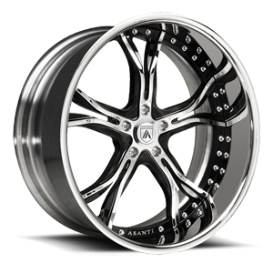 Asanti Wheels - AF176 Black and Chrome 5 lug
