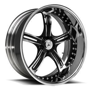 Asanti Wheels - AF178 Black with Chrome Inserts 5 lug